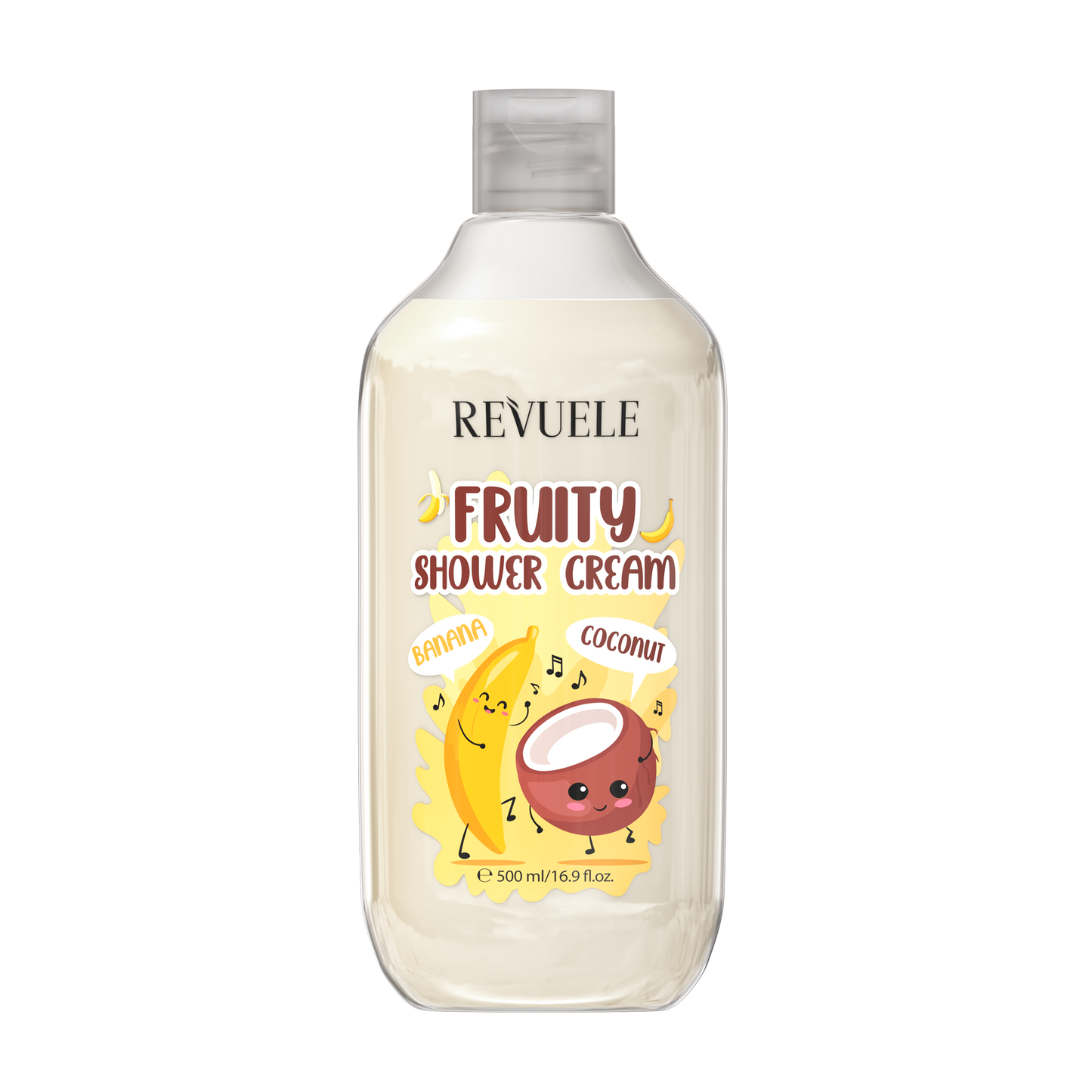 -REVUELE FRUITY SHOWER CREAM BANANA AND COCNUTكريم الاستحمام بالفواكه بالموز وجوز الهند