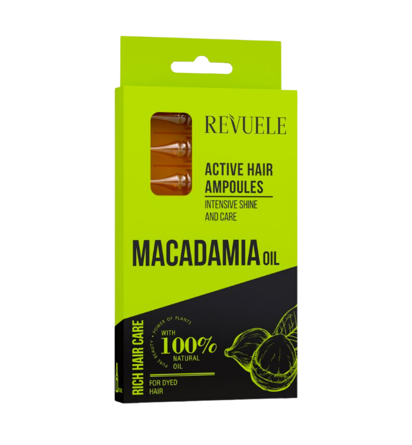 REVUELE MACADAMIA OIL ACTIVE HAIR AMPOULES – أمبولات زيت المكاديما