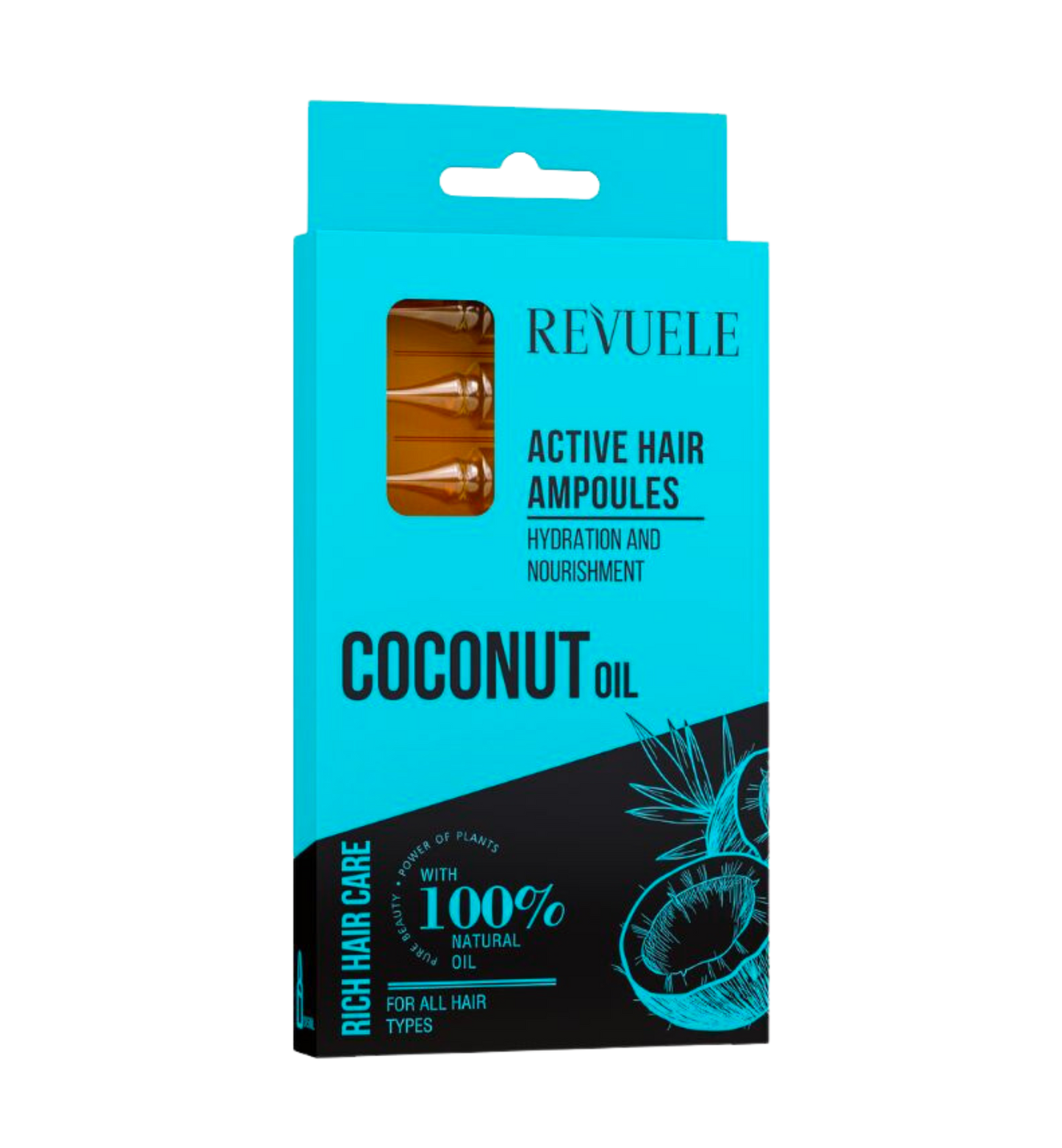 REVUELE COCONUT OIL HAIR ACTIVE Ampoules-8*5ml