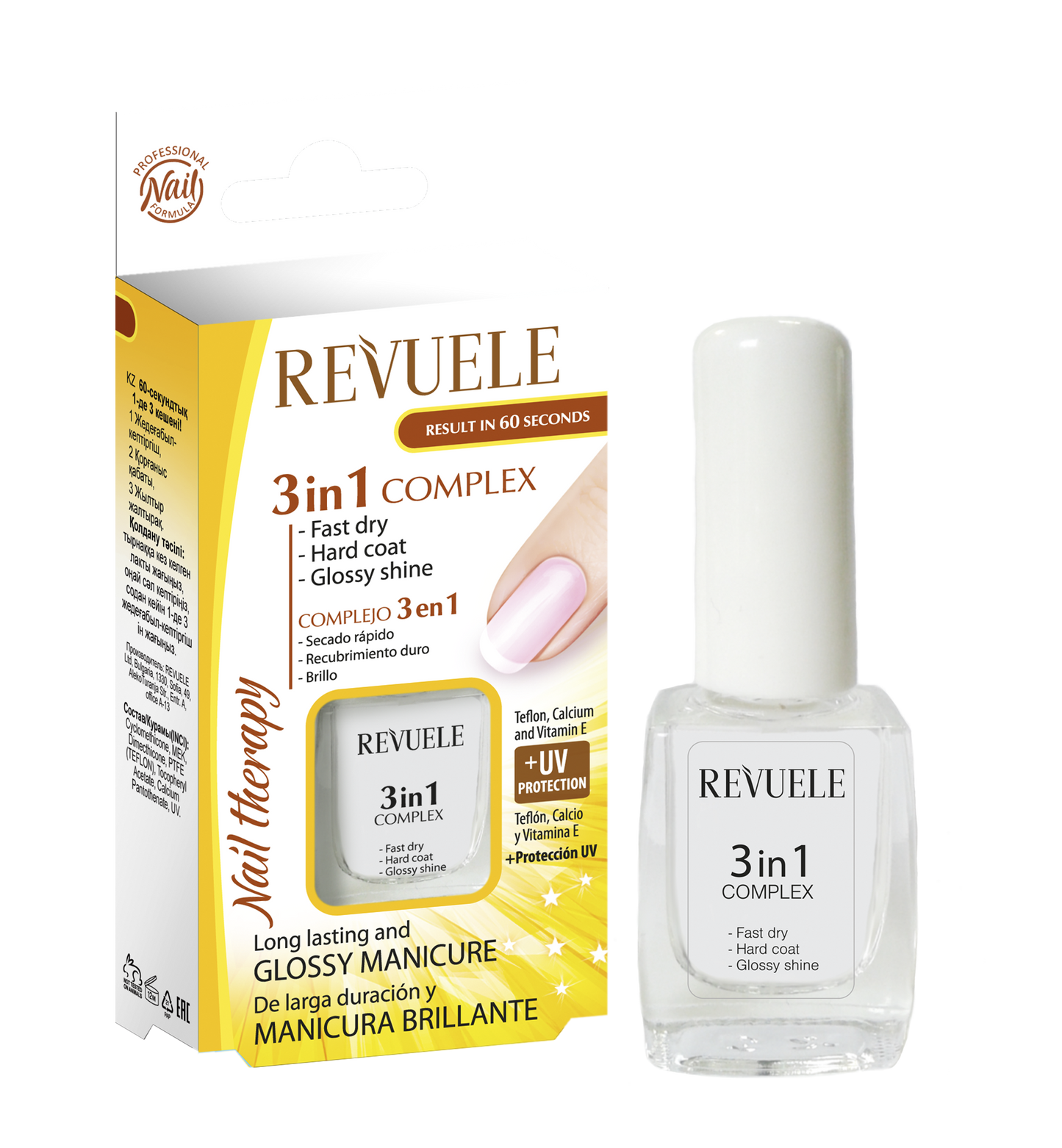 Revuele Nail Therapy 3-in-1 Complex – Fast Dry, Hard Coat & Glossy Shine