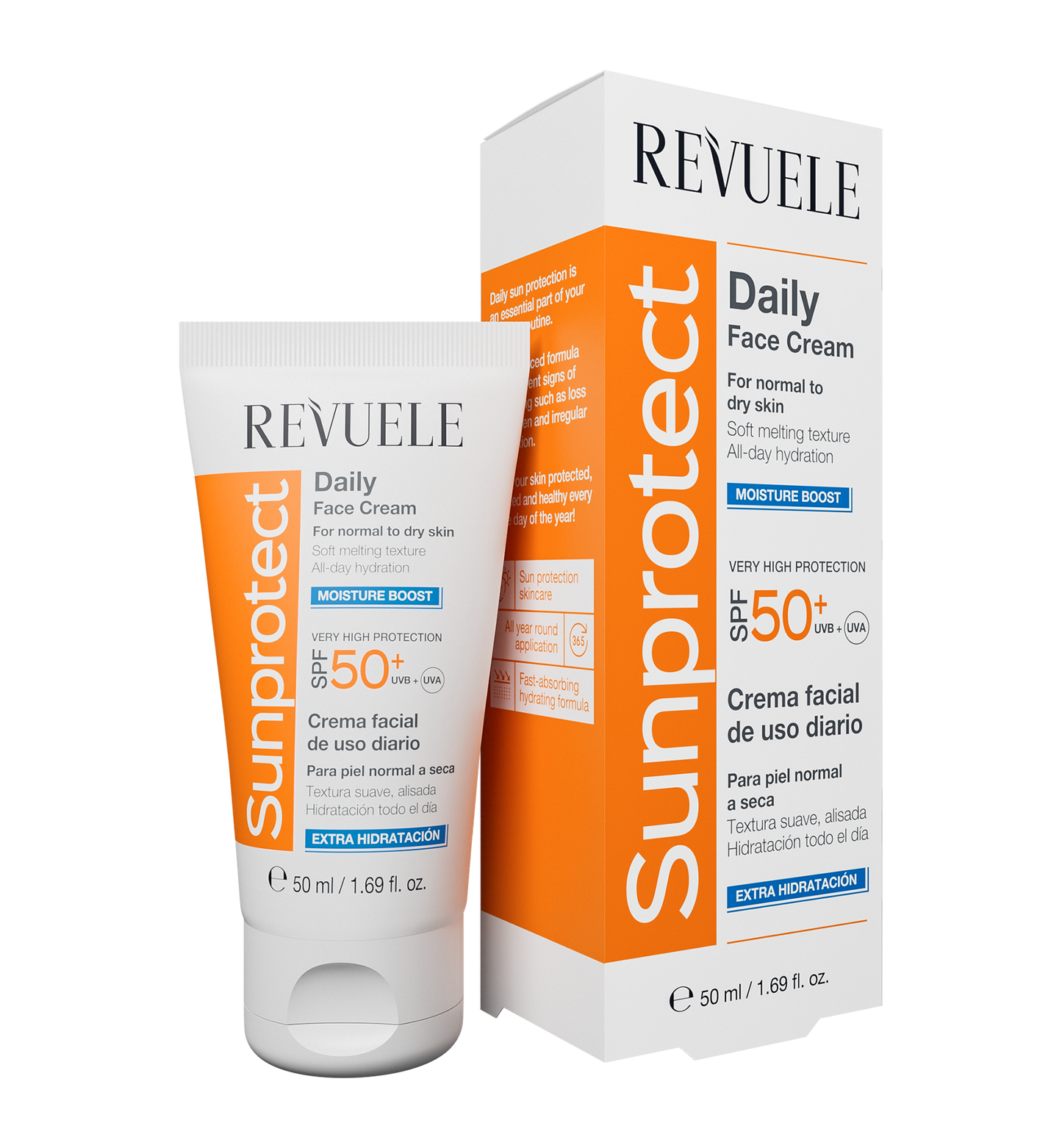 REVUELE SUNPROTECT DAILY FACE CREAM – MOISTURE BOOST, SPF 50+ -50ml