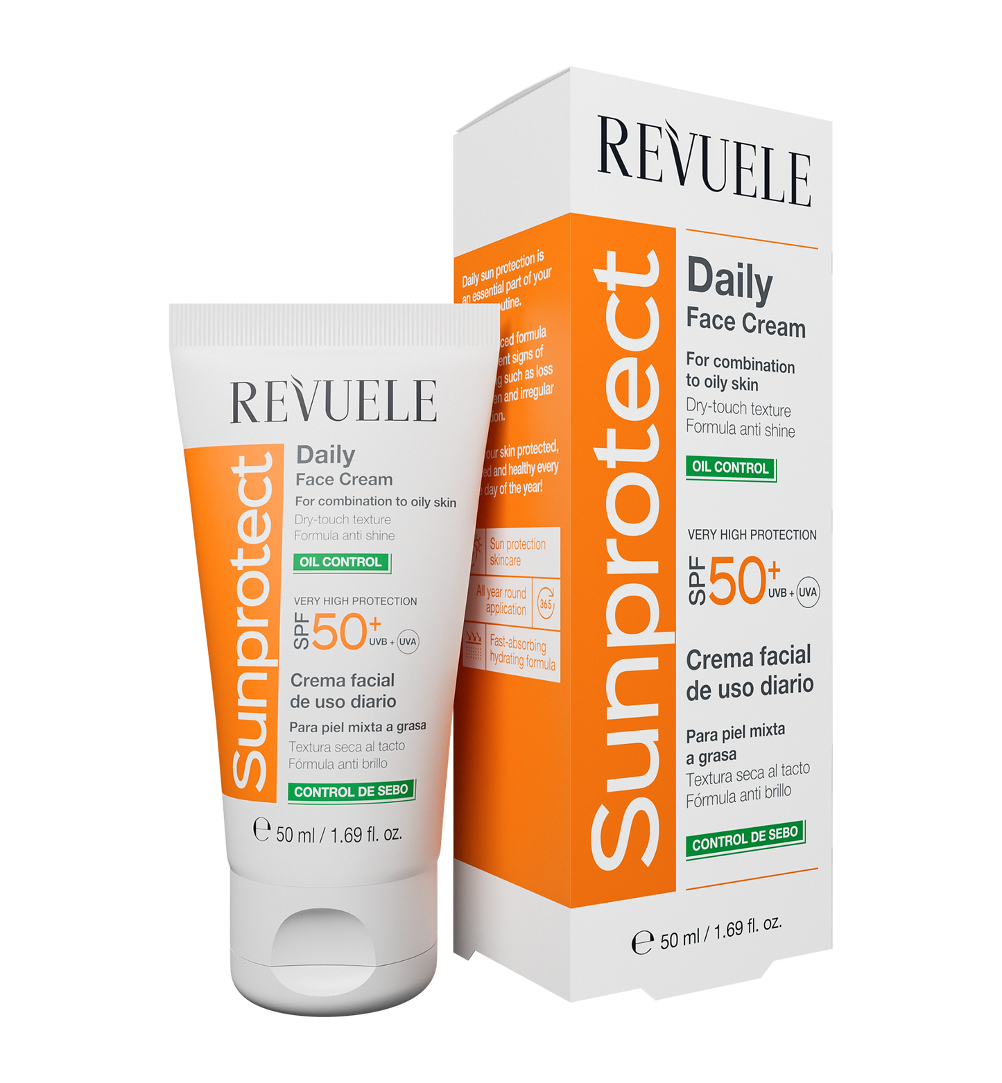 REVUELE SUNPROTECT DAILY FACE CREAM – OIL CONTROL, SPF 50+ -50ml