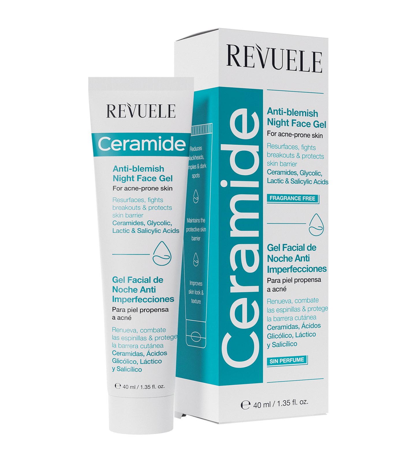 REVUELE CERAMIDE ANTI-BLEMISH NIGHT FACE GEL-40ml